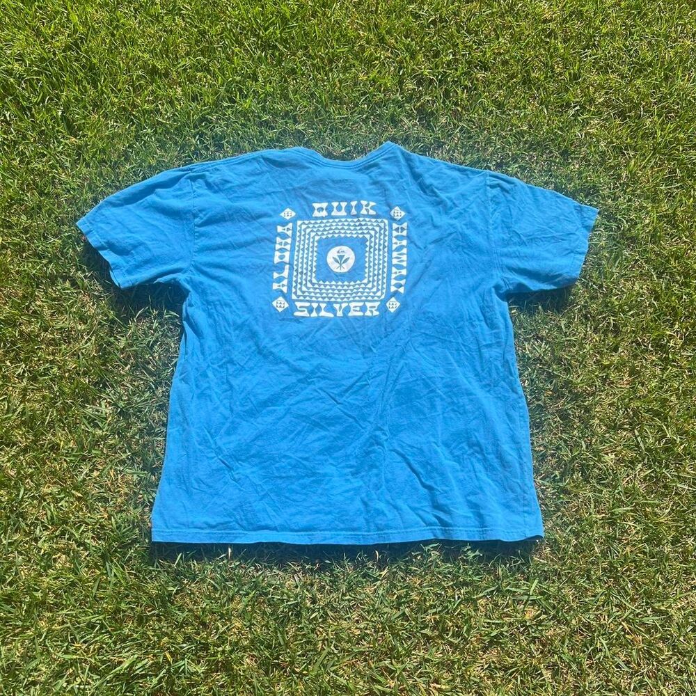 quiksilver blue tee y2k mens size xxl